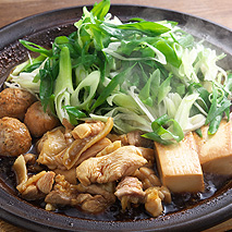 Free Range Chicken Sukiyaki 1,800yen per person(The picutre is  2 servings)